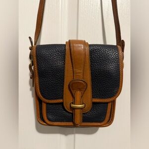 Dooney & Bourke Blue and Brown Small Leather Bag